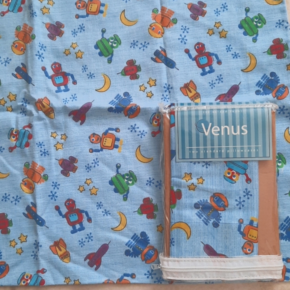 Kids Space robot pillowcases